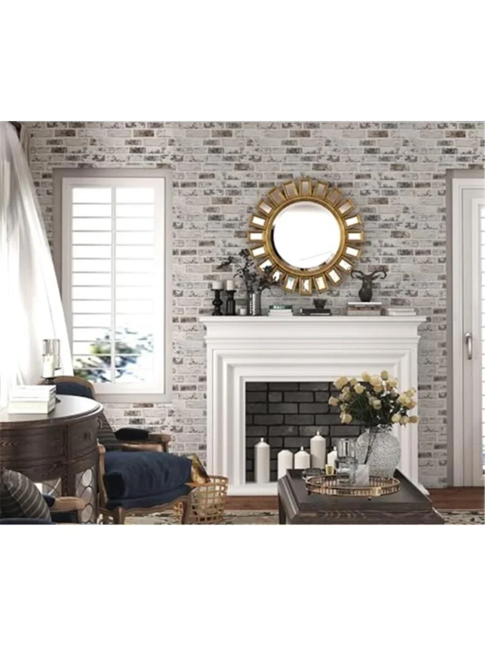 Peel and Stick Brick Wallpaper Grey White 3D Self Adhesive Removable Vinyl